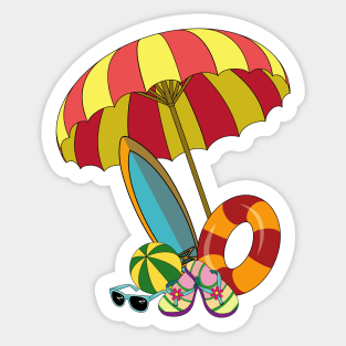 Beach Summer Fun Sticker